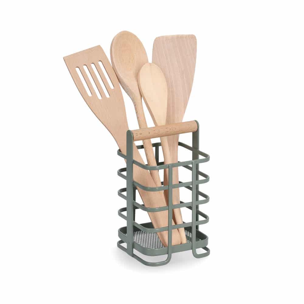 Utensilienhalter, Metall/Buche, salbei – Bild 2