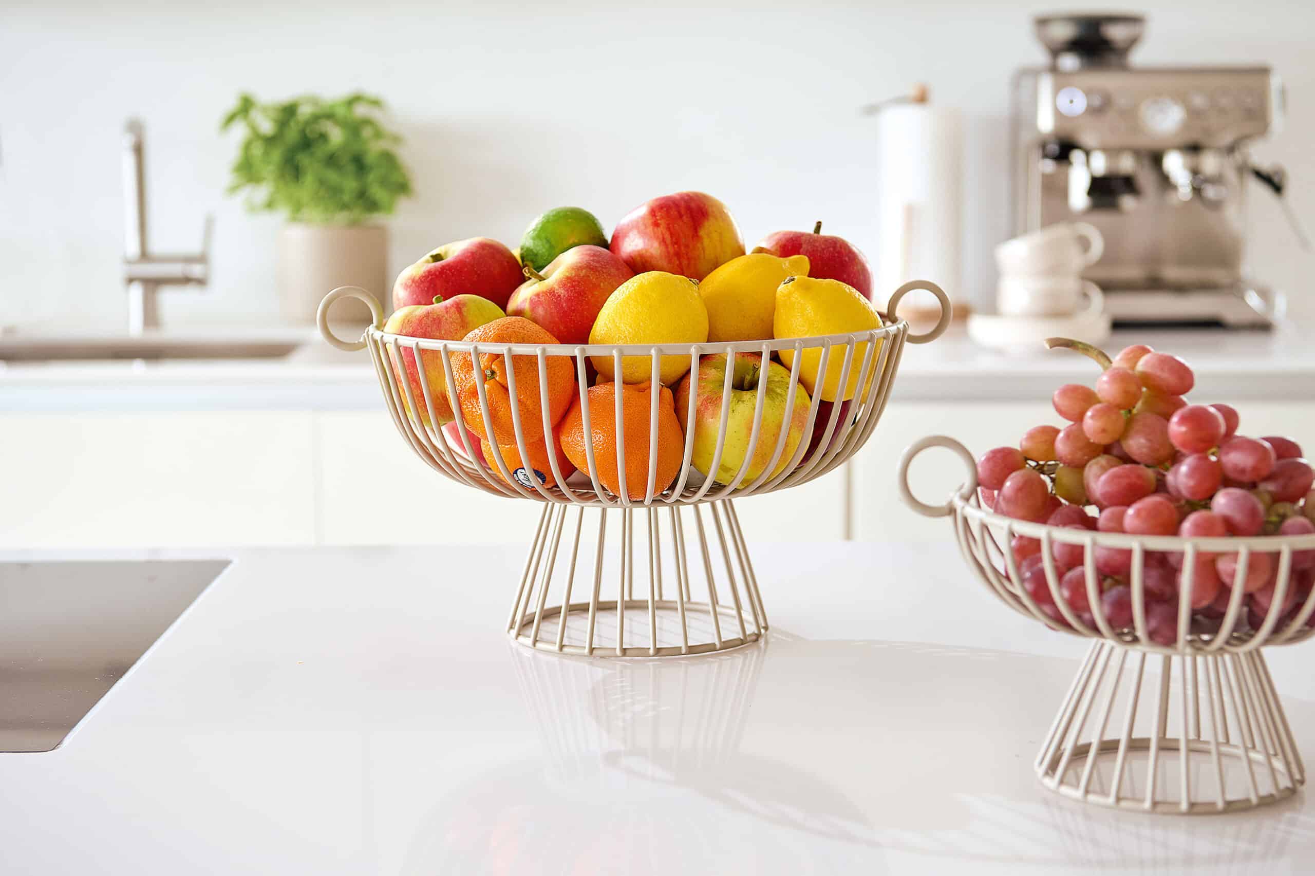 Obstkorb, Metall, beige – Bild 4